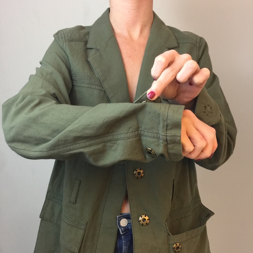 Elizabeth and James Green Army Cargo Jacket - Picture 4 of 8